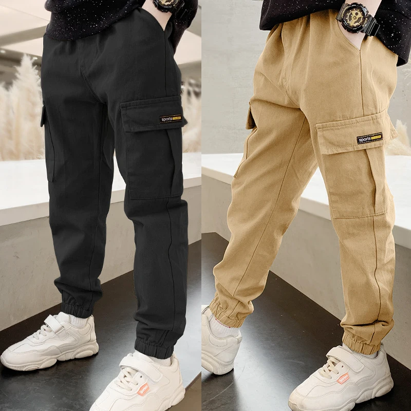 3-14 Jahre Teenager-Jungen Frühling Herbst Hosen Outdoor Stylische Slim Fit Casual Cargo-Hosen Kinder Sport-Breeches