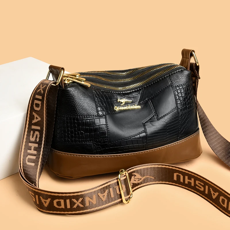 Bolso bandolera de uso diario para mujer con muchos bolsillos, bolso de hombro con múltiples compartimentos de gran capacidad para el trabajo y los viajes