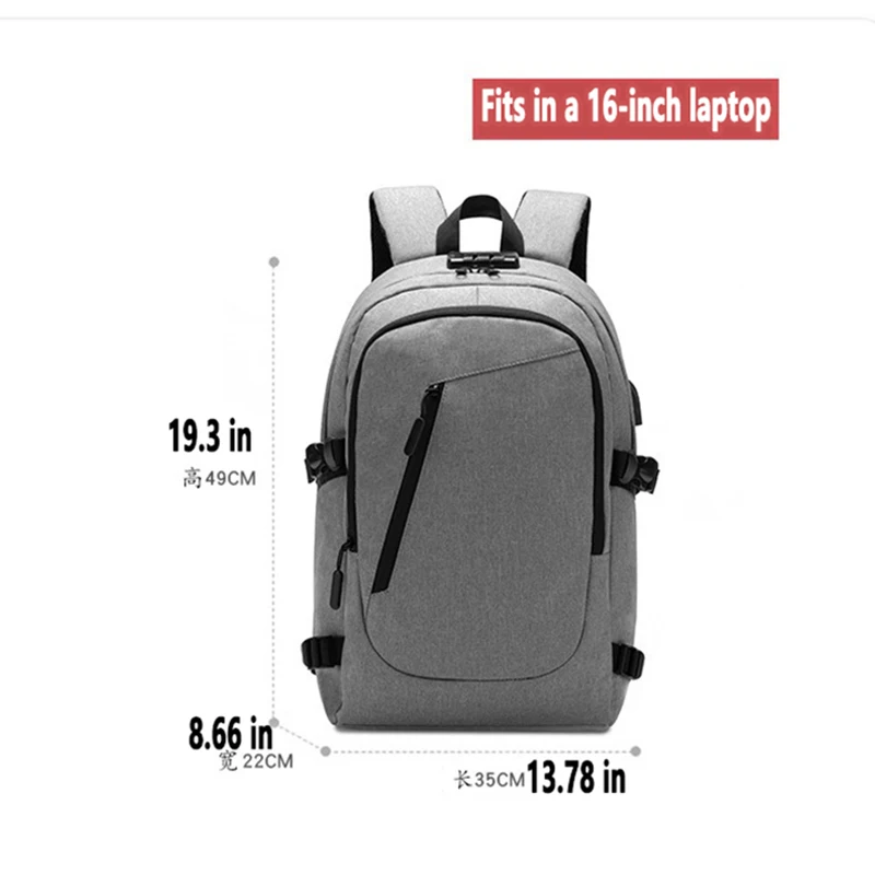 Mochilas Oxford impermeáveis para homens, mochila de negócios, bolsa para computador, mochila de viagem casual, mochila escolar do ensino médio, 16 cm