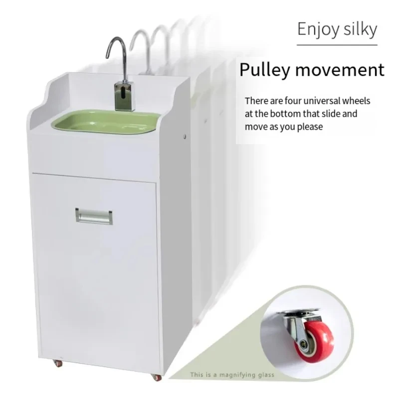 Mobile induction outdoor water storage type installation-free   contactless sink