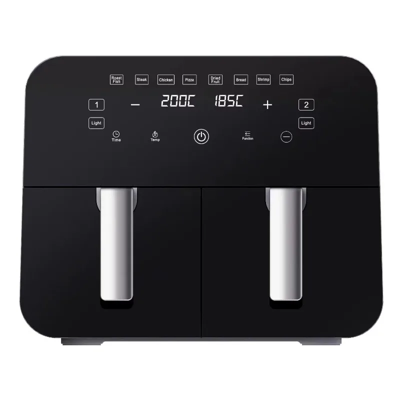 مقلاة هوائية منزلية مزدوجة متعددة الوظائف سلة مزدوجة ذكية كهربائية 9L Freidora De Aire مقلاة هوائية للفرن الرقمي #2