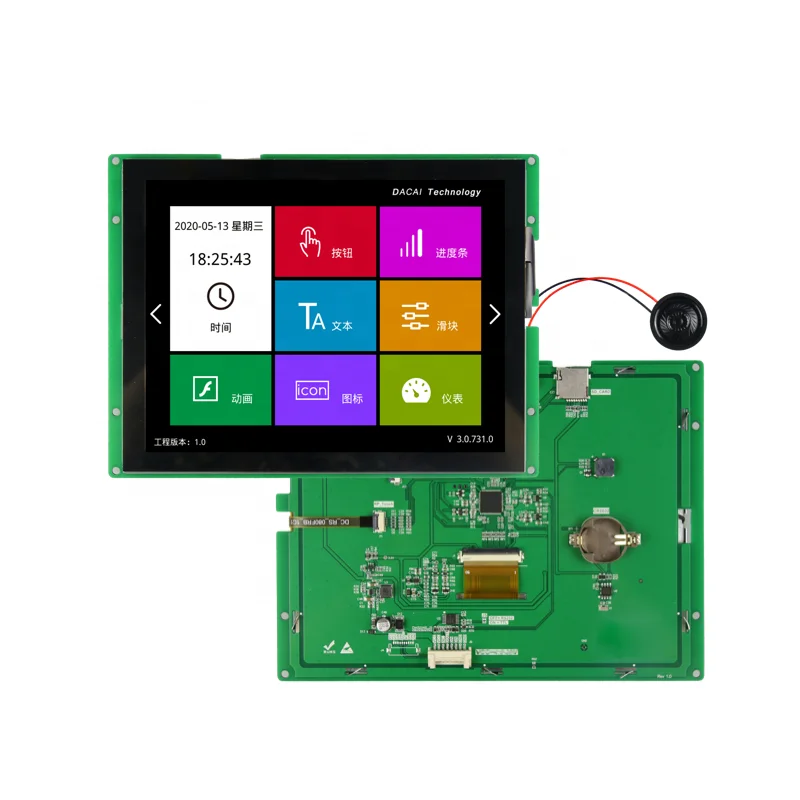 Technologie d'affichage LCD TFT HMI intelligente, tactile, contrôleur, pilote, programme, prend en charge tout microcontrôleur, 8 pouces