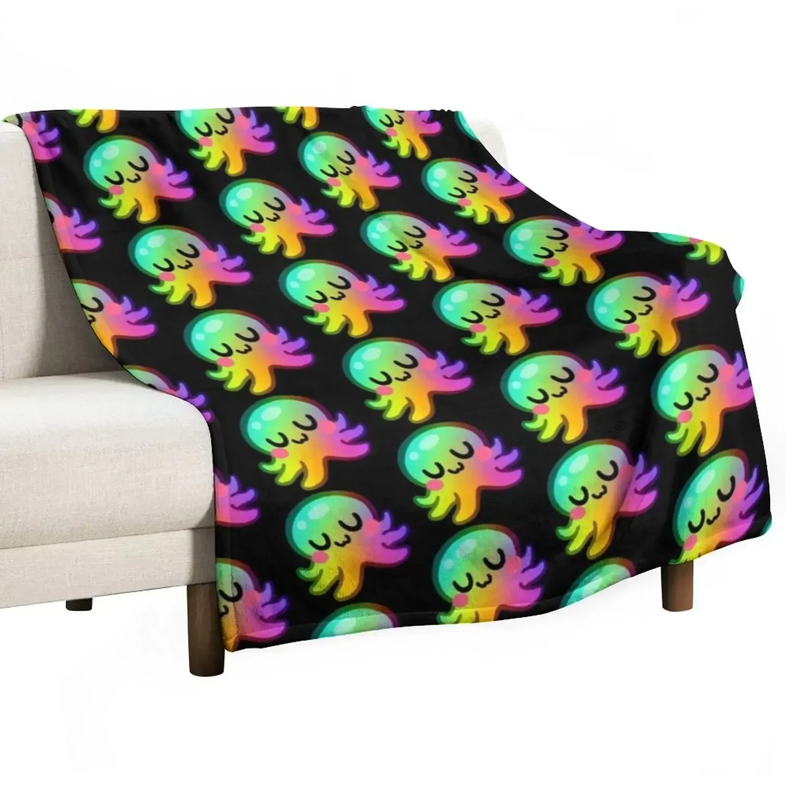 Rainbow Kraken UwU Throw Blanket Soft Beds decorative Blankets