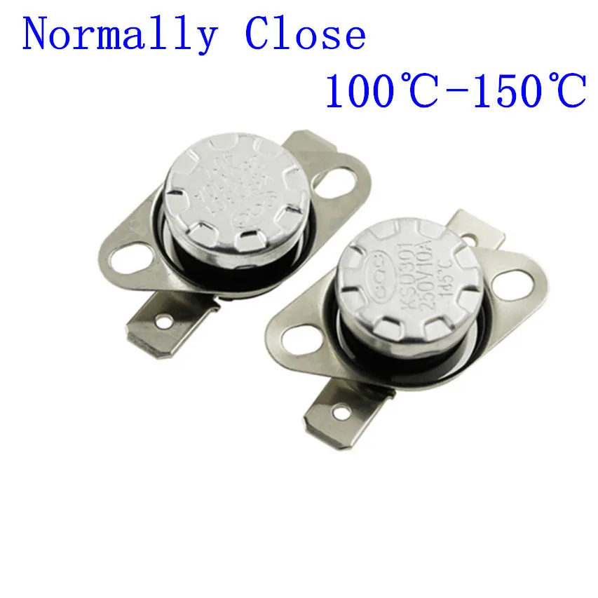 KSD301 250V 10A Normally Closed NC Thermostat Temperature Thermal Control Switch DegC 100-150 Celsius Degree