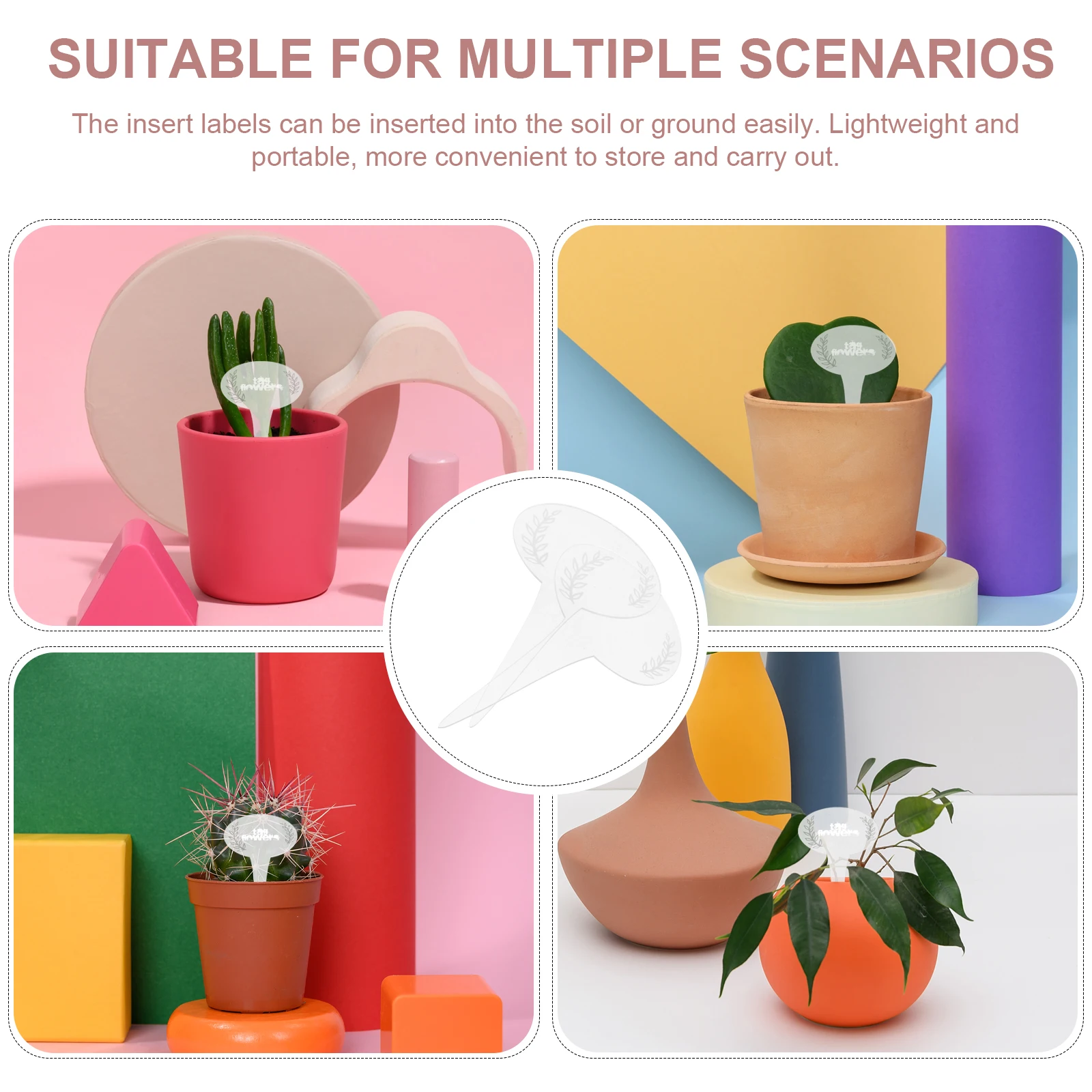 

1 set Acrylic Garden Plant Labels Whiteboard Pen Included Fade Resistant Nursery Pots Greenhouses Flower Beds