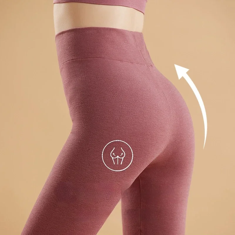 

Женские бархатные леггинсы с высокой талией, теплые плотные леггинсы с высокой талией и самонагревом, одежда для осени и зимы