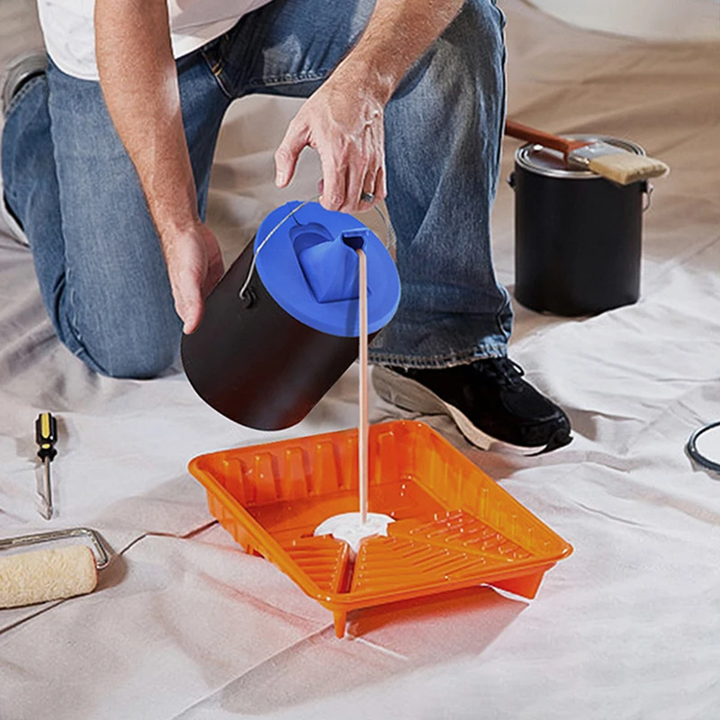 Paint Can Lid Cover And Pouring Spout Secure Seal With Built-in Spout To Pour Paint Easy Prevents Messes Spills