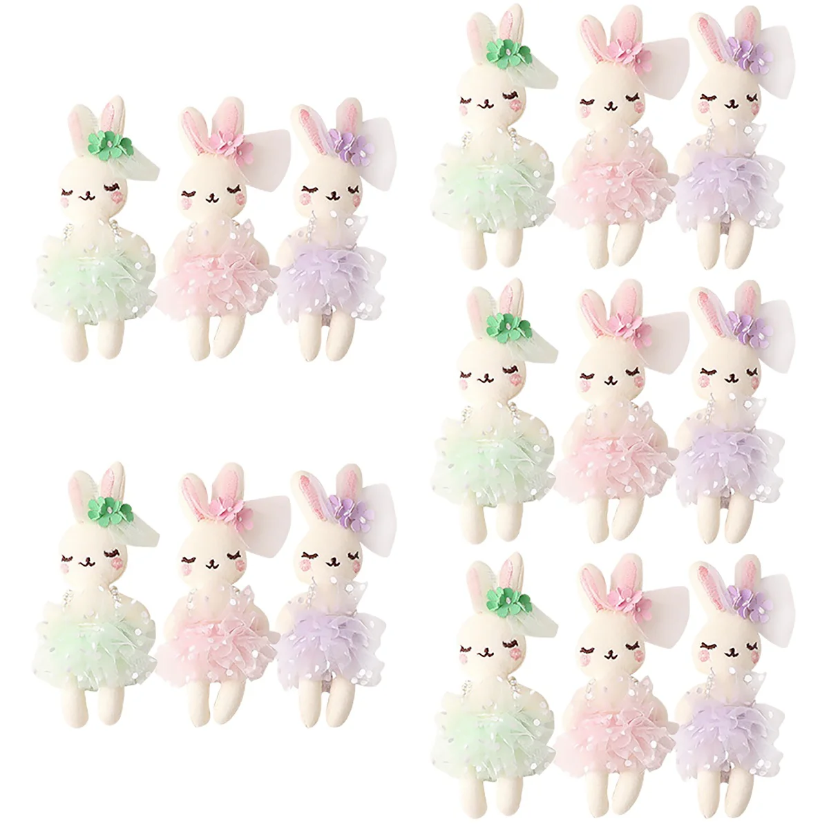 

Set of 5 Animals Cotton Stuffed Rabbit Garment Ornament Manual Small Decor DIY Supplies