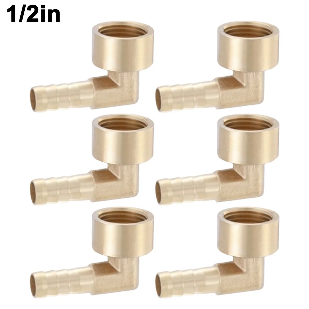 

6pcs Angle 90 Brass Hose Connectors 1/2 1/4 1/8 Inchx10 Mm Coupling Connection Hose Connector For Washing Machines Garden Tool