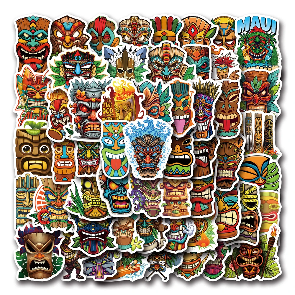 

10/30/55pcs Cartoon Tiki Totems Stickers Cool Graffiti Decals Skateboard Scrapbook Phone Case Funny Sticker Decoration Kids Toy