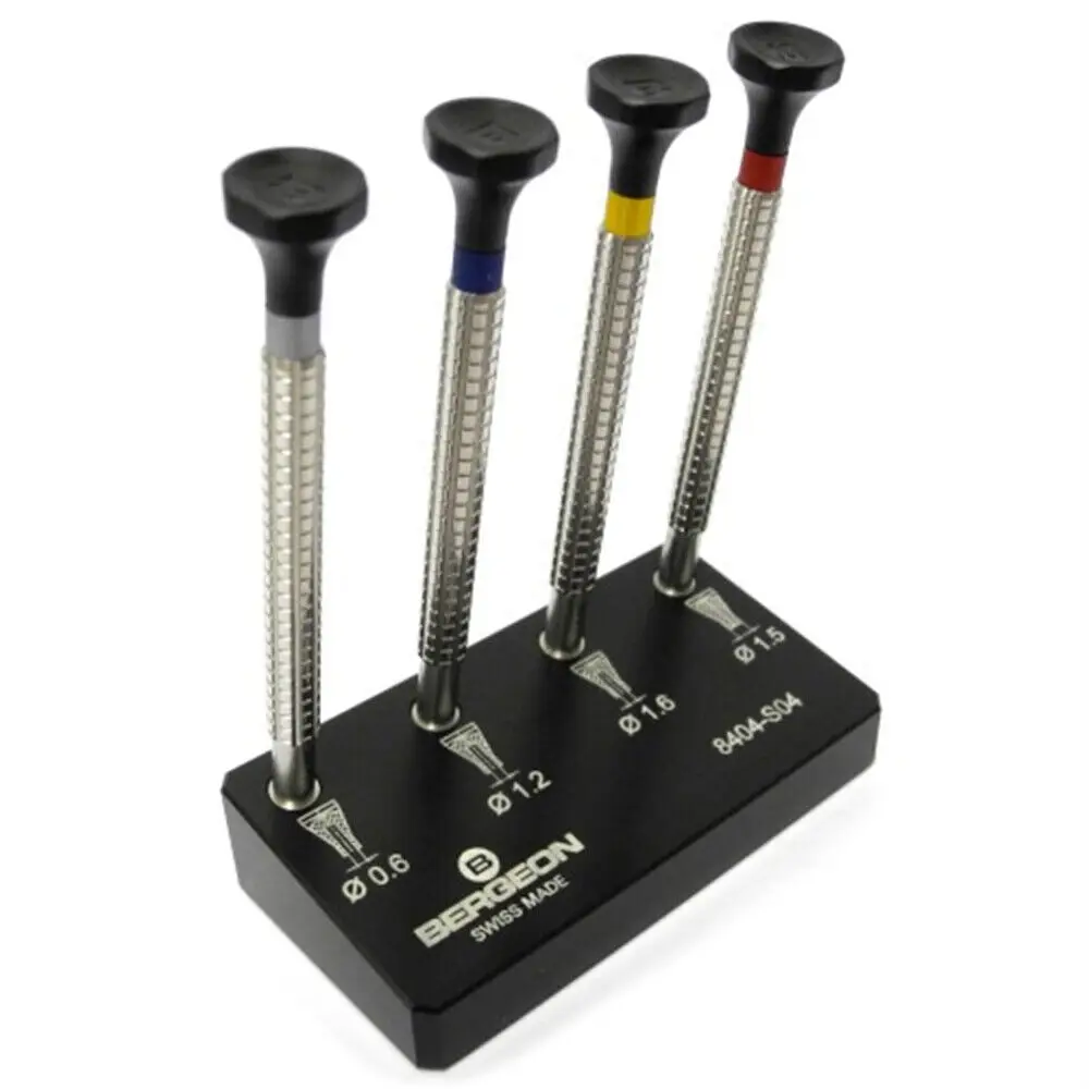 Bergeon 8404-S04 Set Of 4 Watch Hand Fitting Tool With Base Hand Setting Tool