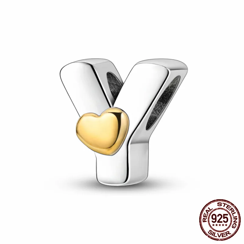 

This S925 sterling silver heart-shaped letter Y charm paired with an original bracelet is a DIY jewelry gift perfect for women