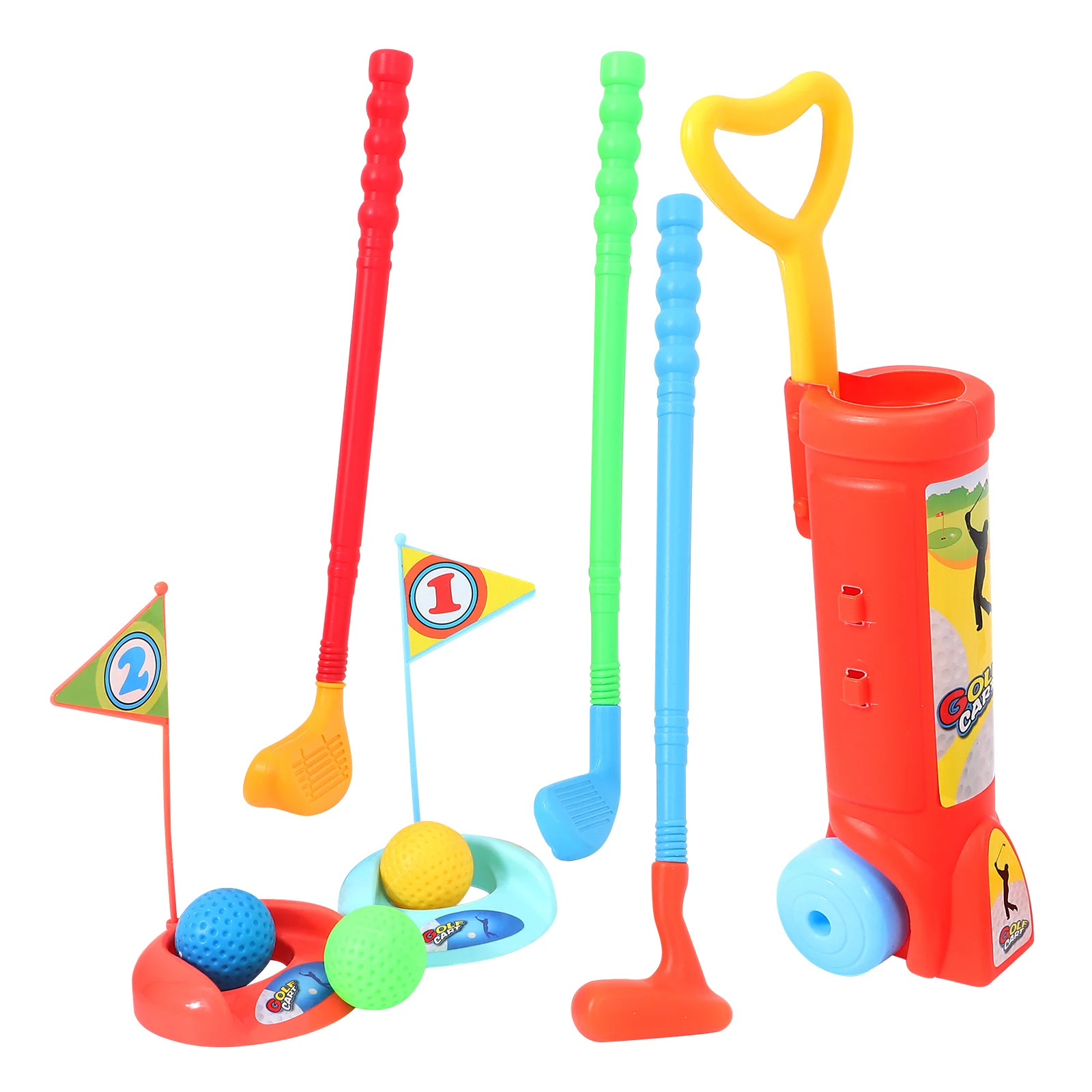 Kids Golf Kit with Plastic Golf Rods and Multicolor Balls Bar Hole Game Set for Indoor Outdoor Play Toddler Sports Toy Equipment
