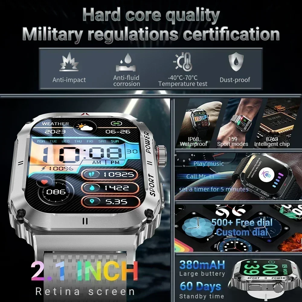 Zordai OD3 Smart Watch Women Men Smartwatch For iPhone Samsung IP68 Waterproof Compass Bluetooth Call NFC Health Monitor Sport