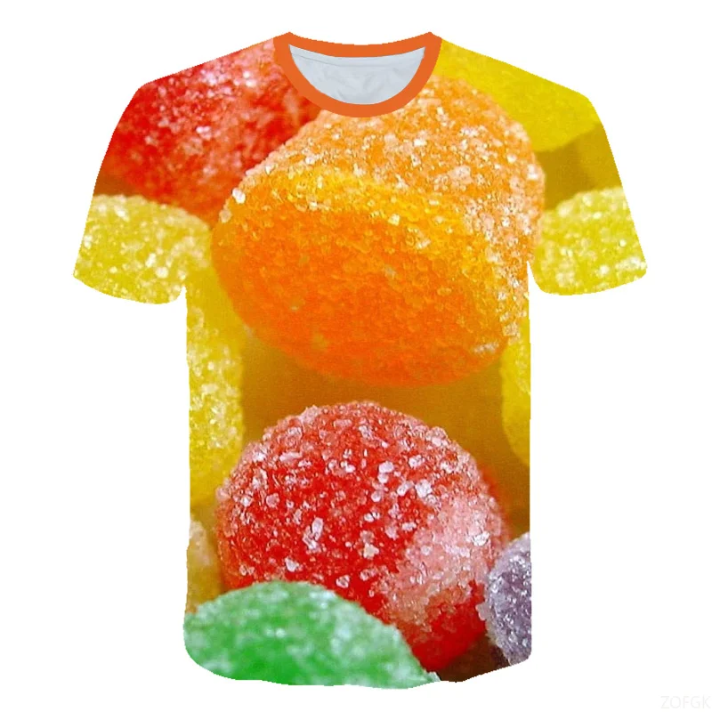 

New Plus Size Men's Summer Hip-hop Fruit Print 3D Printed T-shirt Round Neck Short Sleeved Shirt