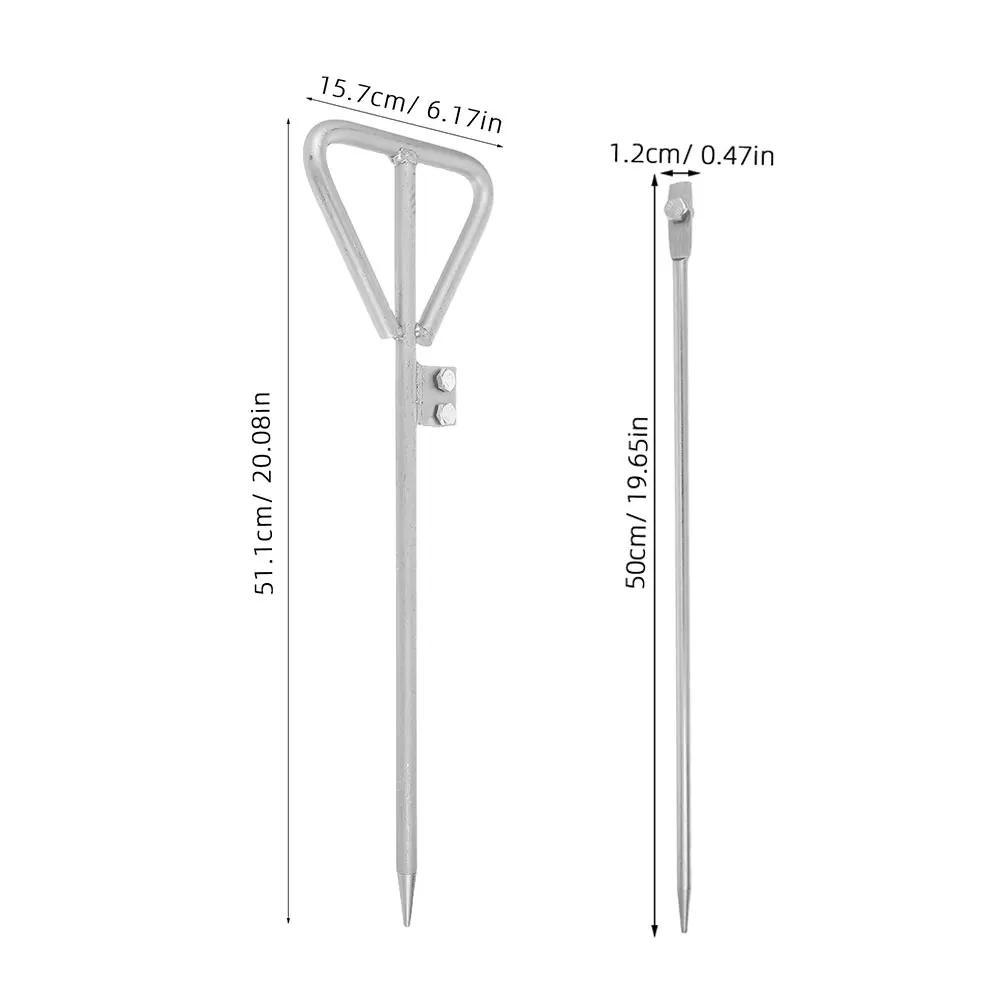 2pcs Galvanized Grounding Rod Heavy Duty Outdoor Electrical System For Electric Fence Antenna Generator Earthing Iron Post