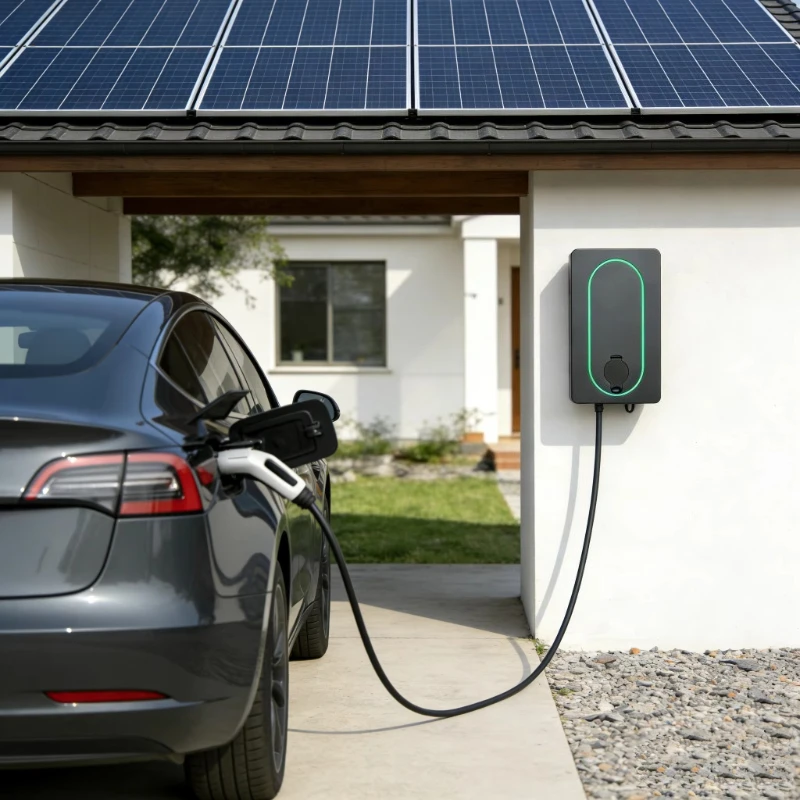 Cargador de Pared Tipo 2 de 7.4kW 22kW, Estación de Carga para Vehículos Eléctricos, Cargador Solar para Vehículos Eléctricos, Cargador de Auto Eléctrico Solar