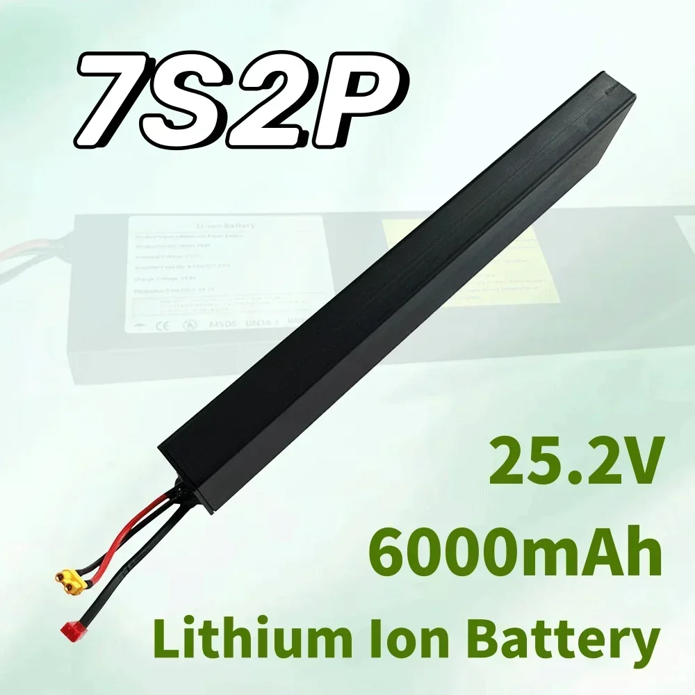 25.2V 6000mAh 7S2P 18650 คุณภาพสูงแบตเตอรี่ Li-Ion แบบชาร์จไฟได้สําหรับไฟฟ้าจักรยาน Moped Balancing Scooter + 2A Charger