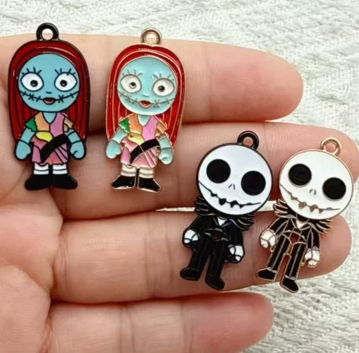 10 pcs  Charms Enamel Halloween Pendants for Jewelry Making Necklaces Earrings Braceltes DIY Crafts Gifts