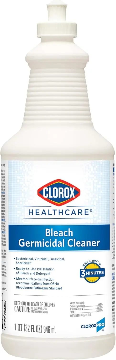 

Healthcare Bleach Germicidal Cleaner Pull-Top, 32 fl oz - Kills C. diff & MRSA in 3 Minutes