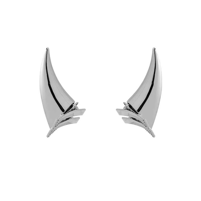 QQ Punk Demon's Horn Metal Headband Hairpins Halloween Party Headdress Cosplay Lucifer Anime Women Men Gold Cosplay Accessories image 4