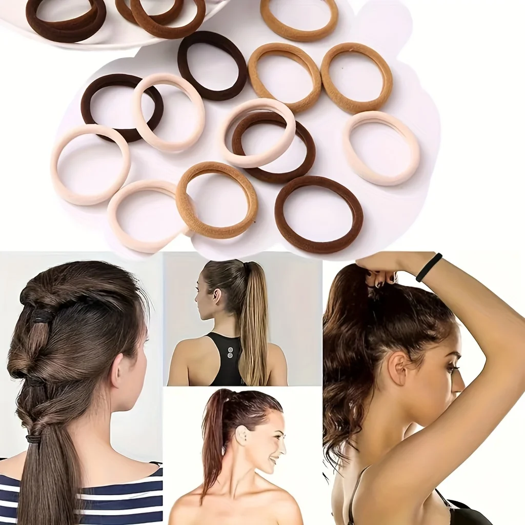 50 Pcs Minimalist Hair Accessories High Elasticity. The Ponytail Rope is Widened and Thickened,Suitable For Any Amount of Hair