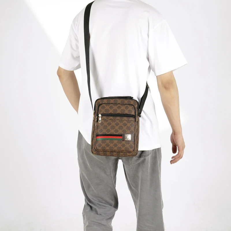 2026 New Fashion Men's Crossbody Bag Casual Multi-Layer Versatile Business Shoulder Bag Handbag