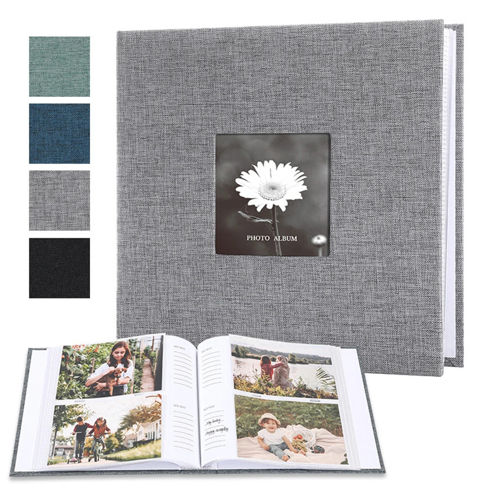 Linen Cover Photo Album 6Inch 200 Sheets Photo Album With Pockets for Photo Storage for Family Wedding Anniversary Baby Memory
