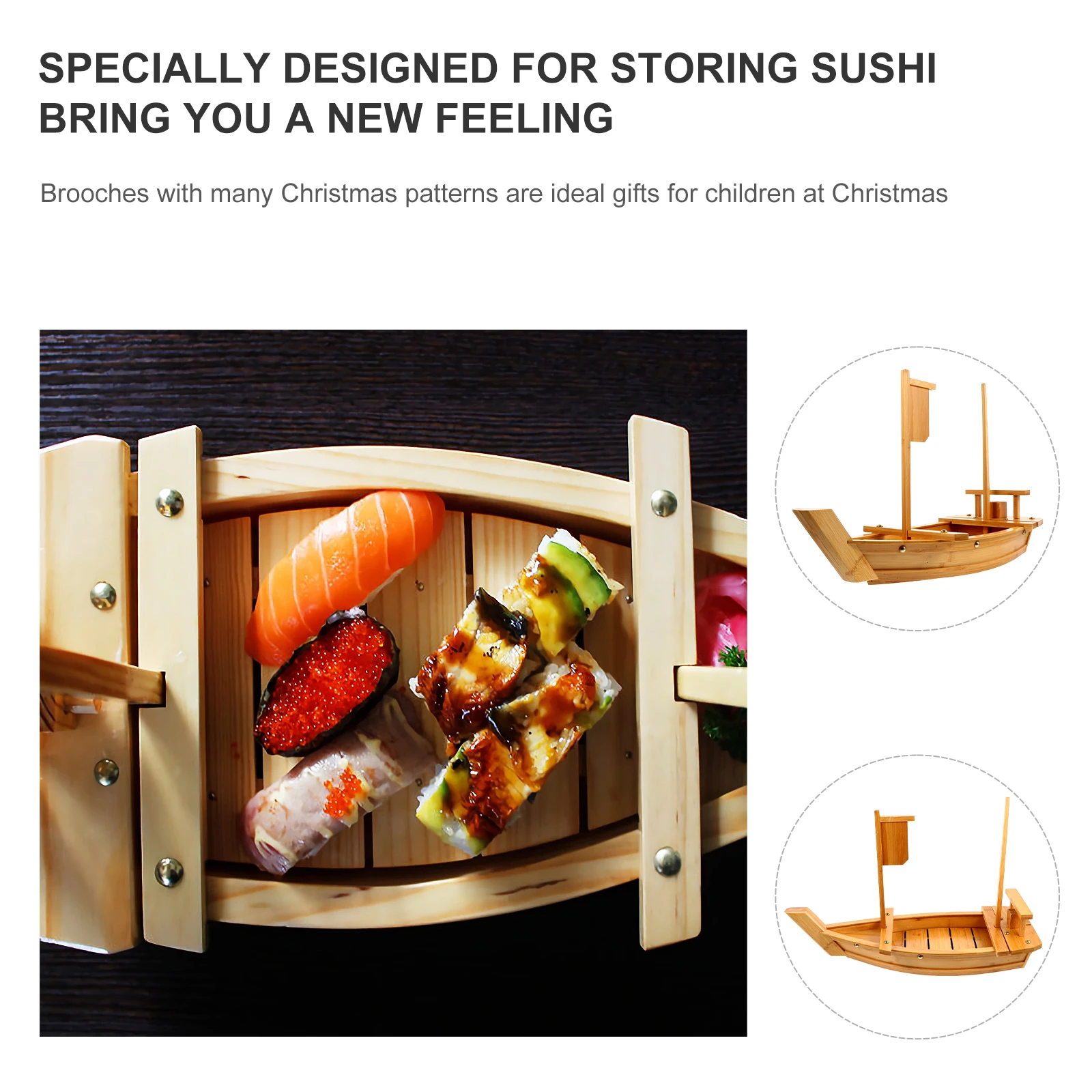 

Sushi Boat Props Tableware Serving Tray Mold Family Dinnerware Shape Plate Bamboo Trays