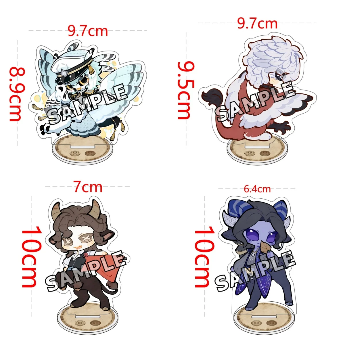 Game Anime Identity V Mike Andrew Eli Emma Luca Acrylic Stand keychain Figure Chibi Kawaii Kemonomimi Seer Gardener Prisoner Gif