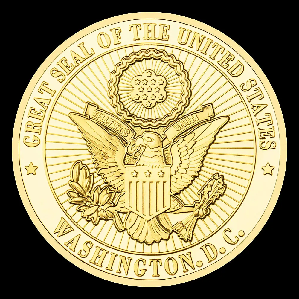 البيت الأبيض عملة تذكارية مطلية بالذهب ، هدايا تذكارية ، ختم رائع للولايات المتحدة ، جديد #4