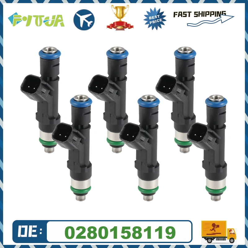 

4/6pcs Fuel injector 0280158119 for Chrysler Town & Country Dodge-Grand Caravan Jeep Wrangler 2007 2008 2009 2010 2011