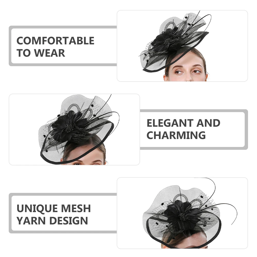 فاسيناتور مشبك شعر عقال 20S خمر الزعنفة نمط قبعة الحفلات للنساء الزفاف الشاي كوكتيل الكنيسة الحدث