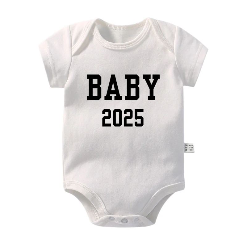 Baby Announcement Coming Soon 2025 Newborn Baby Romper Summer Boys Girls Bodysuit Body Pregnancy Reveal Clothes Infant Jumpsuit