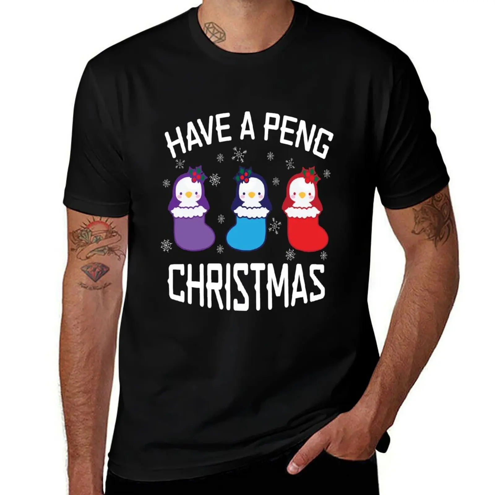 

Chick Christmas Stocking Have a Peng Christmas T-Shirt quick-drying anime figures fashion shirts men t shirt