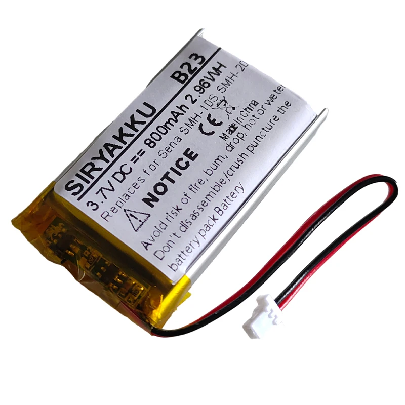 3.7V 1000mAh Battery For PANFU Sena 10S, 20S S10 S20 Octelect Sena 20S EVO,30K Motorcycle Wireless Headset Replace XK 752439