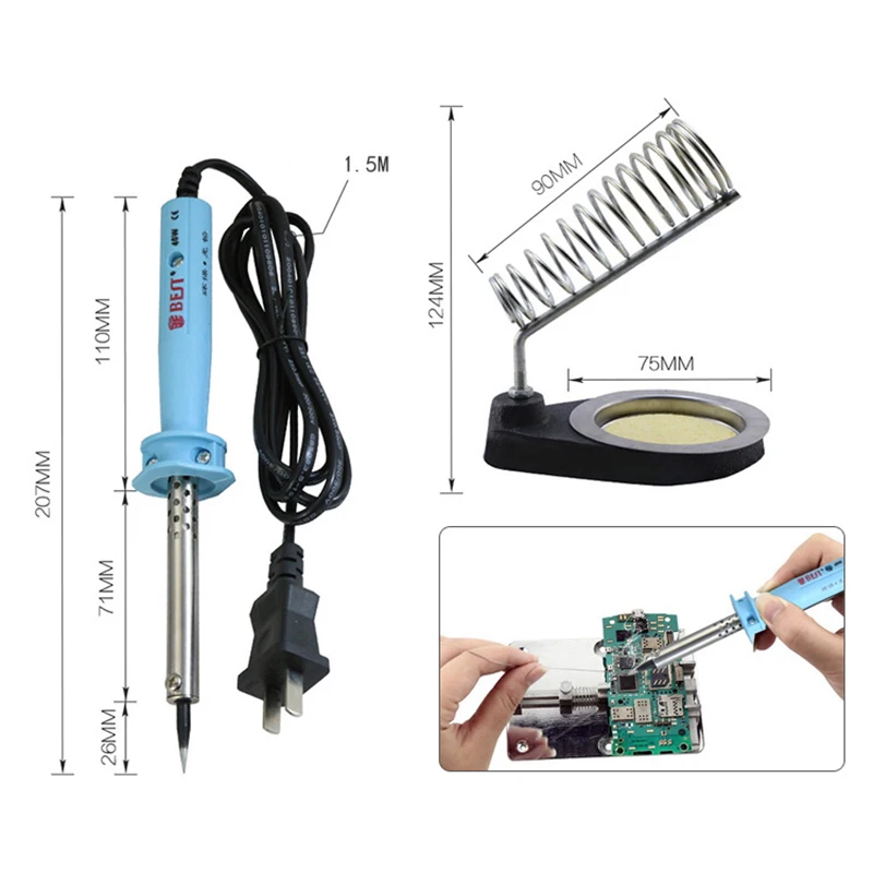 Outil de démontage BST-113B avec pince à épiler en fer à souder Pince à dénuder le fil pour la réparation de PC électronique Kit d'outils multifonctions
