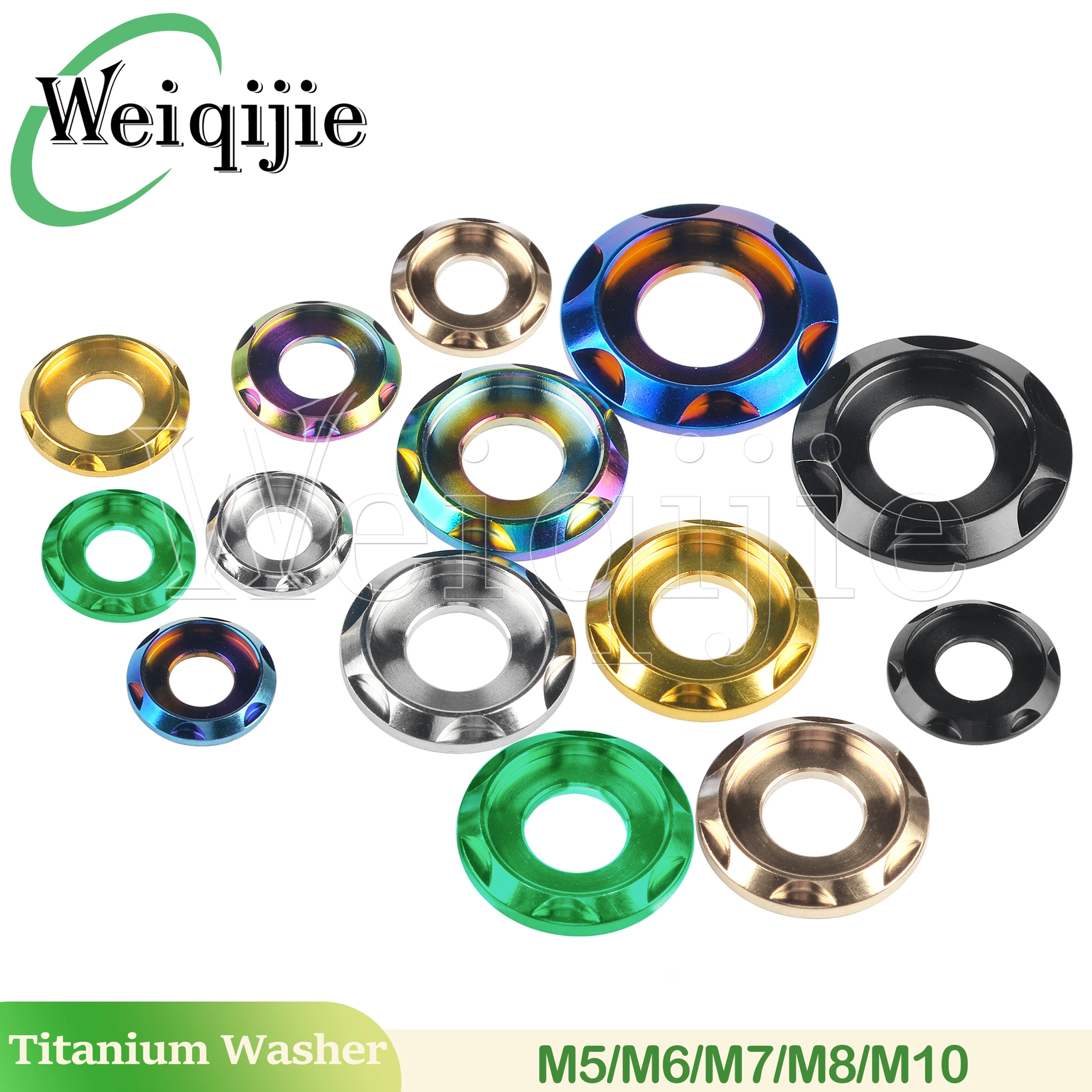 

Weiqijie Titanium Washer M5 M6 M8 M10 Step Gasket for Bicycle Motorcycle Car Fancy Decorative Washer