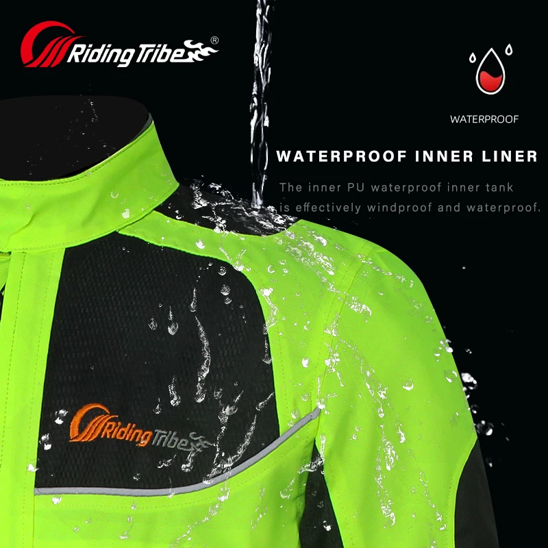 Motorcycle Cloth Green Big Reflective Racing Jackets Riding Waterproof Equipment body Armor Jacket Reflective Racing Clothes