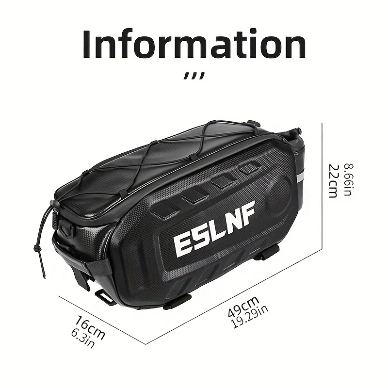 4.49gal Waterproof Bike Bag - Hard Shell, Large Capacity, Detachable Strap For Mountain & Road Bikes