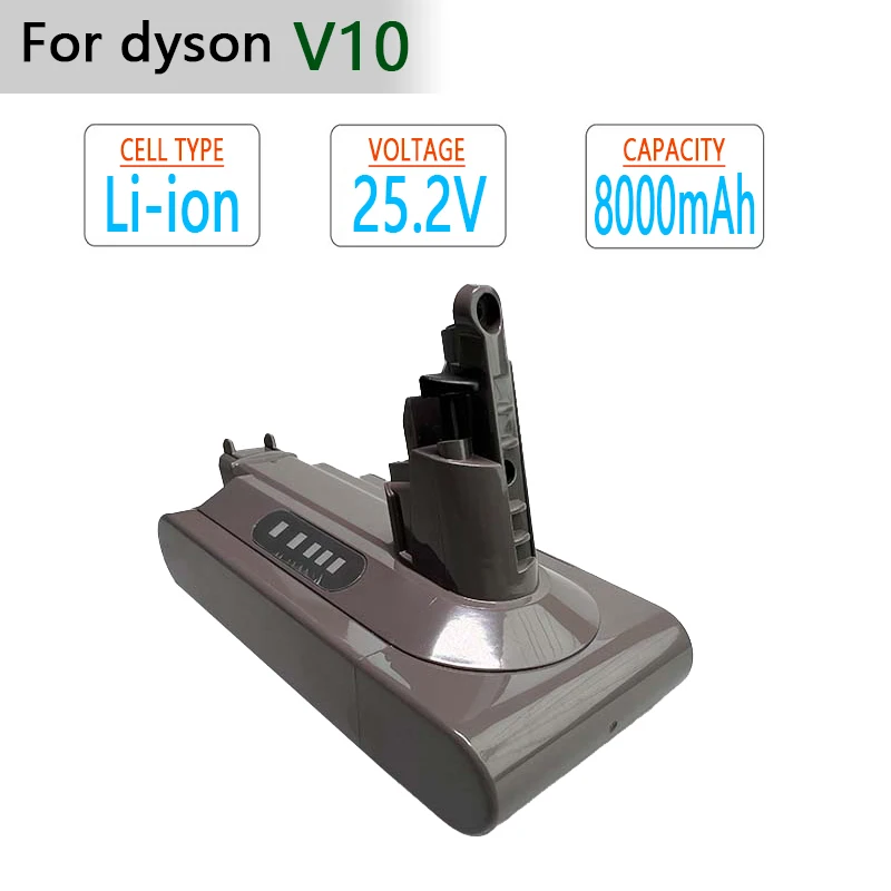 

Battery Replacement For Dyson V10 25.2V 6000mAh/8000mAh Handheld Vacuum Battery V10 Power Pack