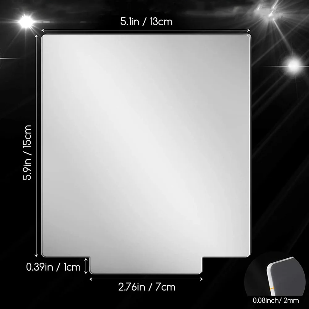 2Pcs/Set 2mm Acrylic Sheet Clear Cast LED Light Base with Protective Film Valentine's Day Table Signs DIY Display Projects Craft