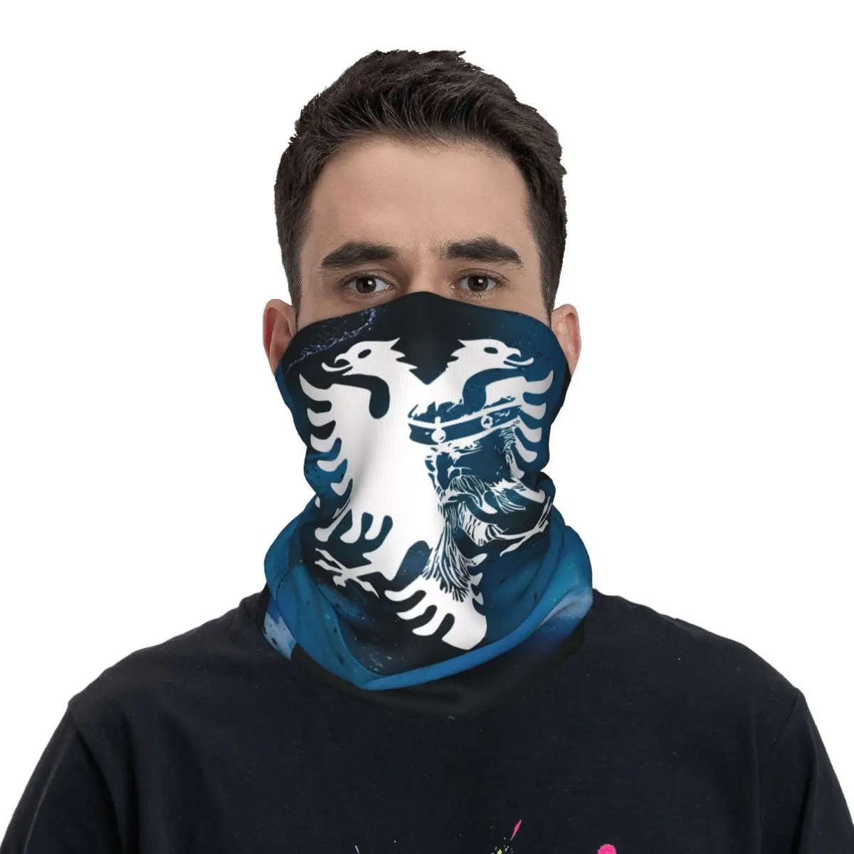 Hero White Motocross Bandana Neck Cover Printed Albanian Eagle Face Scarf Running Unisex Adult Windproof