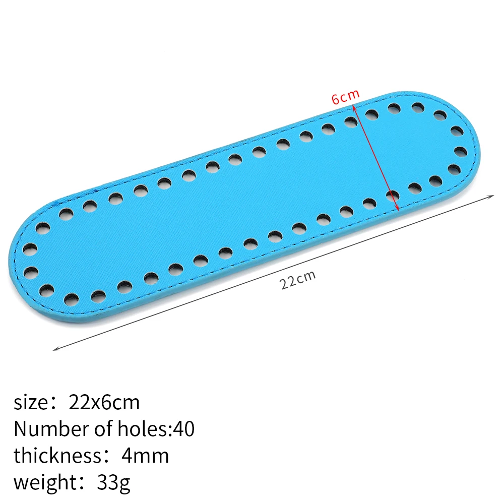 22cm*6cm Oval Long Bag Knitted Bottom PU Leather DIY Handmade Bags Base for Women Crochet Handbag Crossbody Accessories