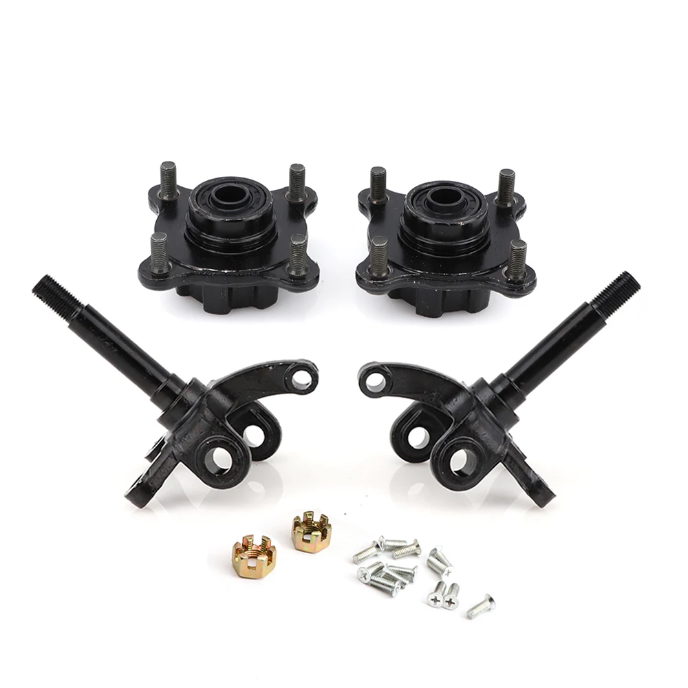 

﻿1 Set Front Steering Strut Knuckle Spindles With Brake Disc Wheel Hub For 125cc 150cc 200cc 250cc ATV UTV Golf Buggy Quad Bike
