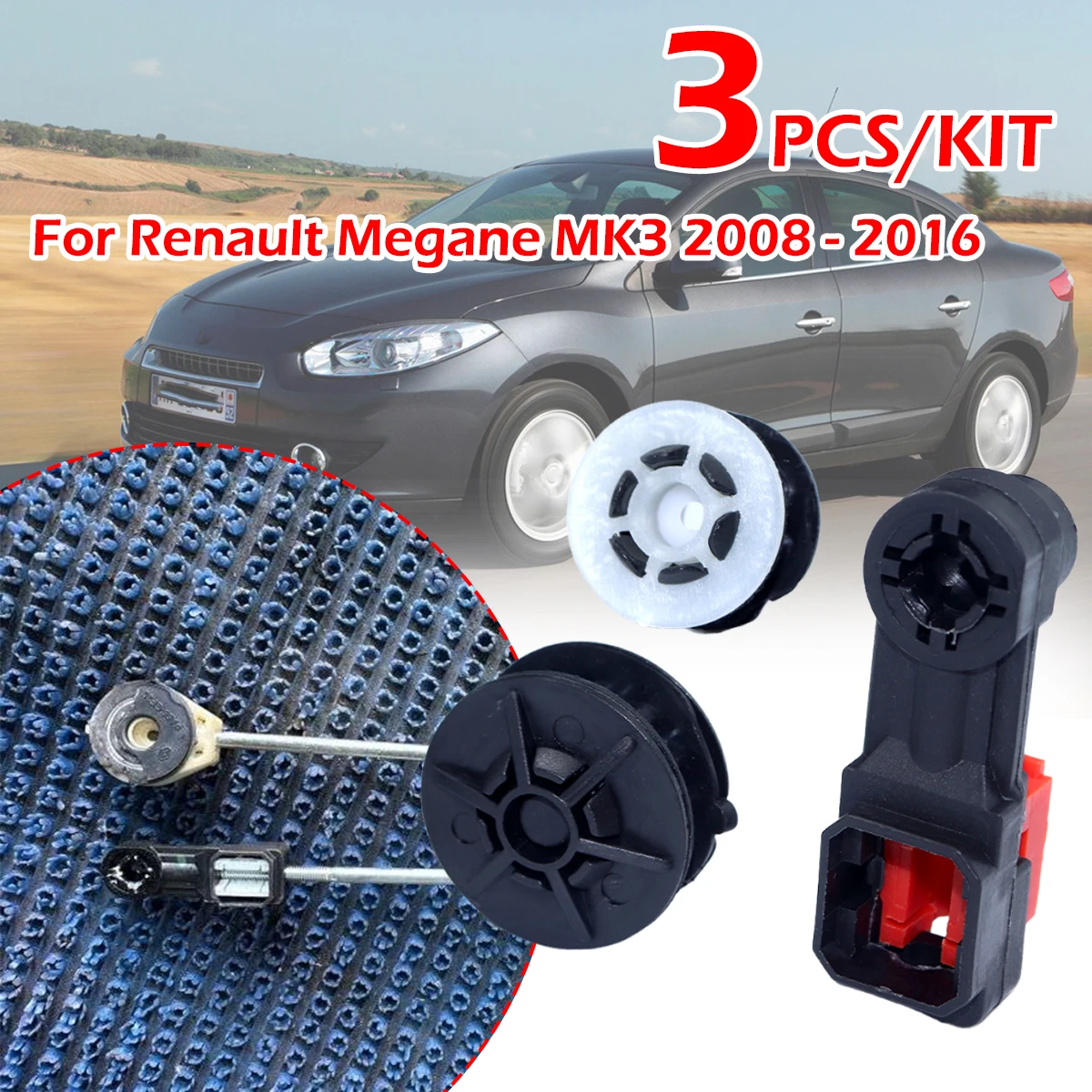 

3 шт. ремонтный комплект втулки рычага переключения передач для Renault Fluence MK1 L3 09-17, замена резиновой втулки механической коробки передач