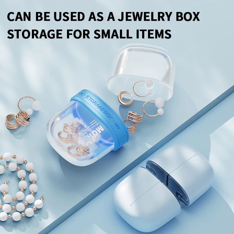 Portable Medicine Box, Moisture-Proof Double-Layer Mini Capsule Medicine Box, 4-Panel Packaging Box, Jewelry Storage Box