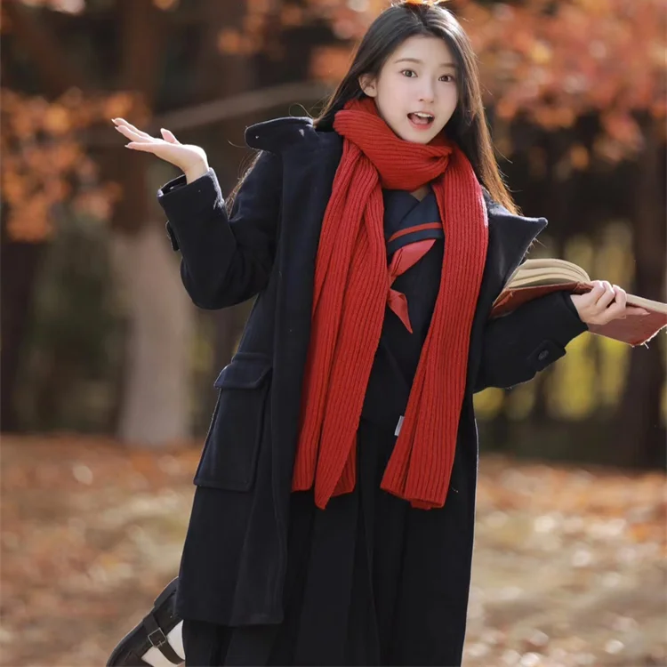 red-knitted-wool-scarf-gp-brand-winter-cisas-new-year-gift-versatile-thiened-korean-sle-rectangle-warm-pure-color-for