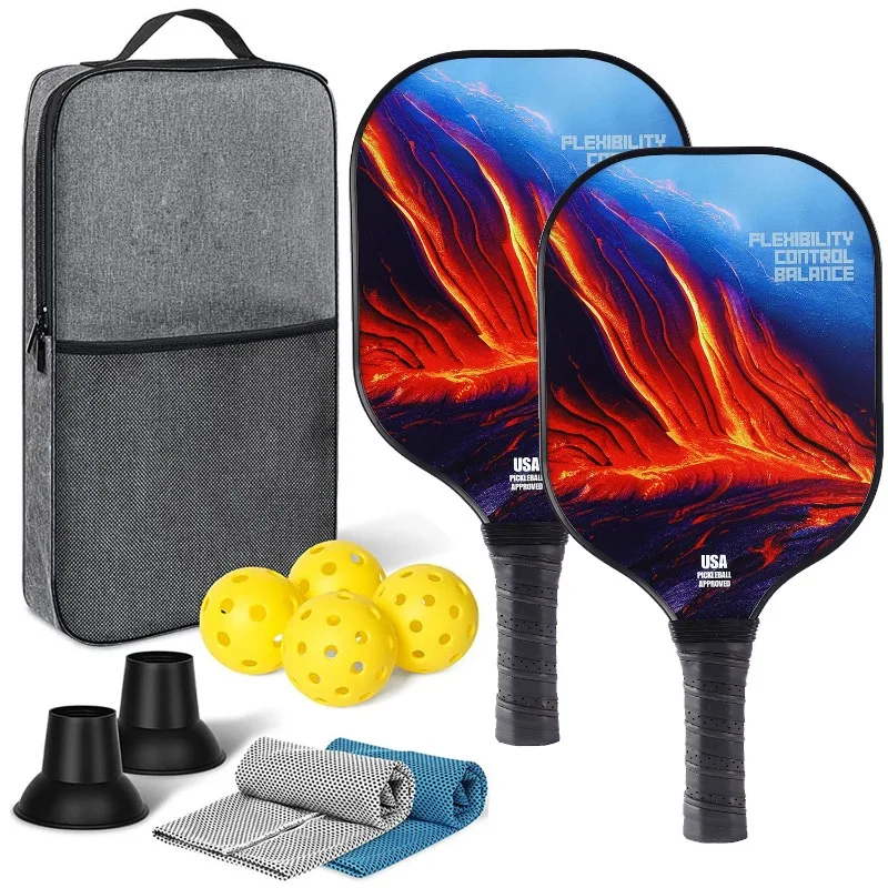 Pickleball المجاذيف USAPA المعتمدة مجموعة مضارب العسل الأساسية 4 كرات غطاء المضرب المحمولة حمل حقيبة طقم هدايا داخلي في الهواء الطلق