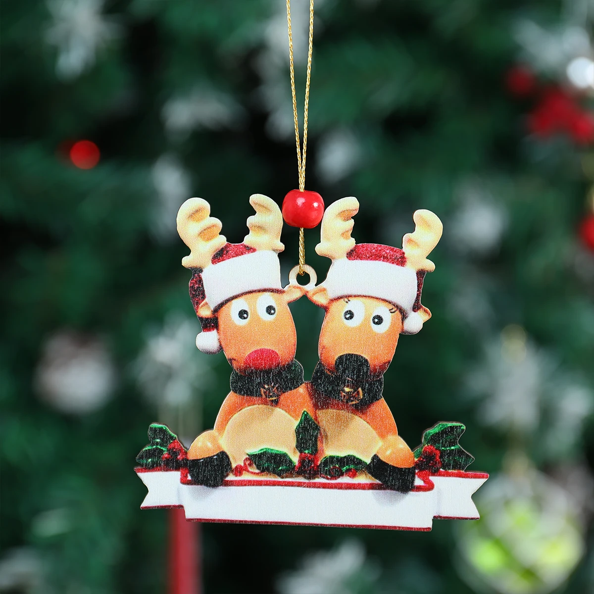 Christmas Wooden Pendant Merry Christmas Decoration for Home 2024 Xmas Wooden Hanging Ornaments Navidad Natal New Year Gift 2025